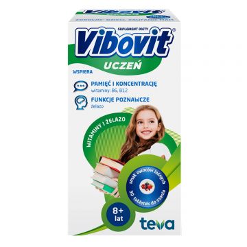 Vibovit Uczeń Vitamine + fier, după vârsta de 8 ani, 30 pastiluțe