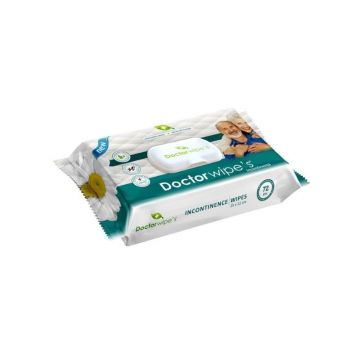 Dr. Wipes Servetele umede INCONTINENTA cu capac, 72 bucati