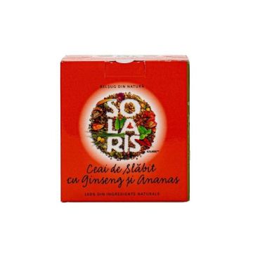 SOLARIS Ceai de slabit cu Ginseng si Ananas, 20 doze