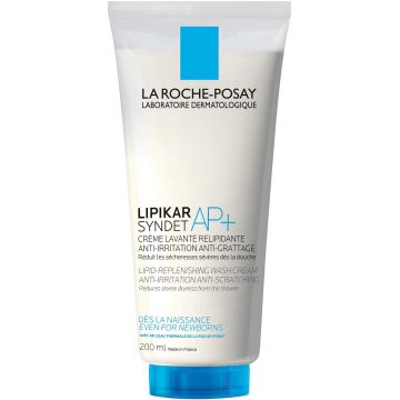 La Roche-Posay Lipikar Syndet AP+, cremă de corp care reaprovizionează lipidele, de la naștere, 200 ml