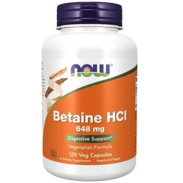Now Foods Betaine HCl 648 mg, 120 capsule vegetariene