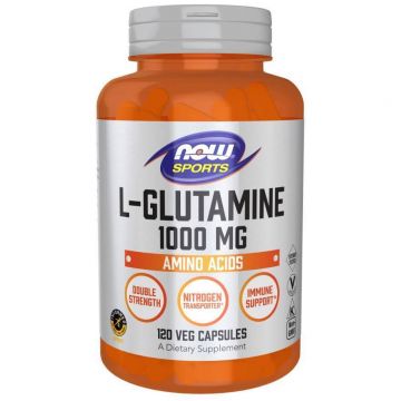 Now Foods, L-Glutamină, 1000 mg, 120 capsule