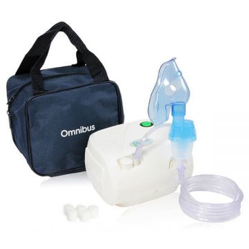 Omnibus BR-CN116, inhalator compresor, alb + pungă