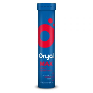 Oryal Max, aromă de zmeură, 15 comprimate efervescente