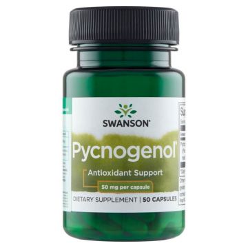 Swanson, Pycnogenol 50 mg, extract de scoarță de pin maritim francez, 50 capsule