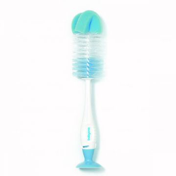 BabyOno, perie pentru biberon și tetină cu ventuză, albastru, 1 buc.