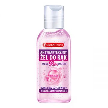 CleanHands, gel antibacterian cu colagen și vitamina E, 50 ml