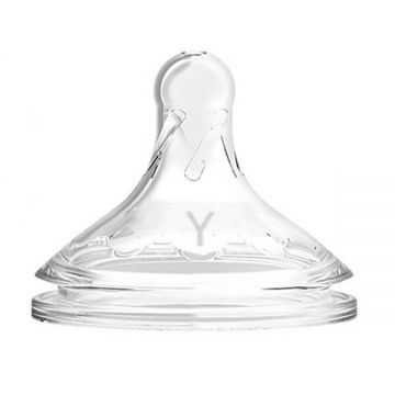 Dr Brown's Options+, tetină pentru biberon din silicon cu gât larg, Nivel Y, pentru terci, de la 9 luni +, 1 buc