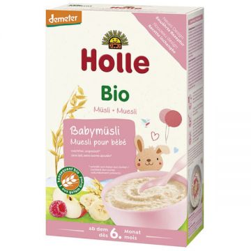 Holle Bio muesli terci cu fructe, fără lapte, după 6 luni, 250 g