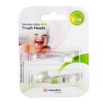 Meriden Kiddy Mini, sfaturi periuță de dinți sonică pentru copii, 0-18 luni, 2 bucăți