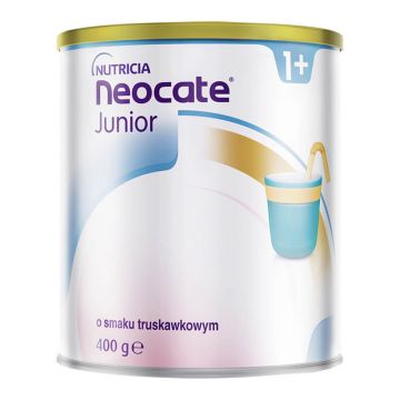 Neocate Junior, pentru copii cu alergie la proteina laptelui de vacă și intoleranță complexă, după 1 an, aromă de căpșuni, 400 g