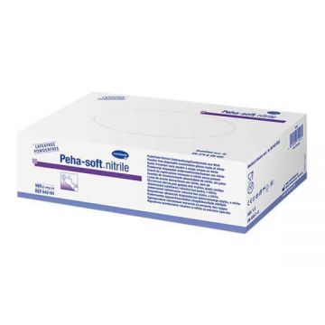 Peha-soft nitril, mănuși din nitril, nesterile, fără pudră, albastre, mărimea M, 100 bucăți