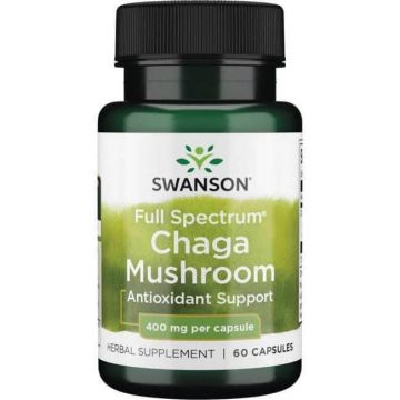 Swanson spectru complet de ciuperci Chaga, 60 capsule