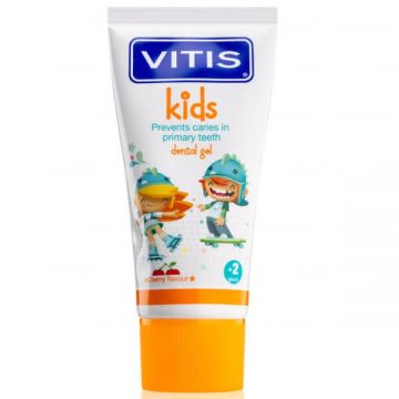 Vitis Kids, gel de dinți pentru copii peste 2 ani, aromă de cireșe, 50 ml