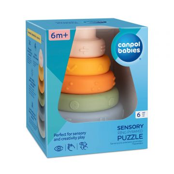Canpol Babies, puzzle piramidal senzorial, 79/103, de la 6 luni, 1 buc