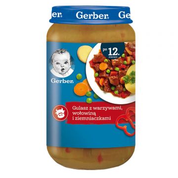 Gerber Dinner, tocană cu legume, carne de vită și cartofi, după 12 luni, 250 g