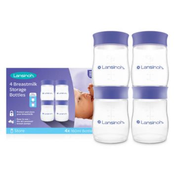 Lansinoh, biberoane pentru depozitarea laptelui matern, 4 x 160 ml