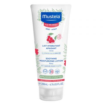 Mustela Bebe Enfant, lapte de corp hidratant calmant, de la naștere, 200 ml
