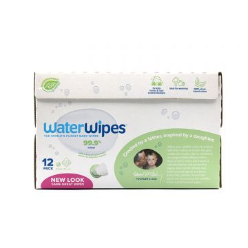 WaterWipes Soapberry Kids Bio, șervețele umede, apă cu extract de săpun, de la naștere, 12 x 60 bucăți