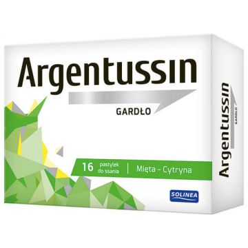Argentussin Throat, cu aromă de mentă și lămâie, 16 pastiluțe