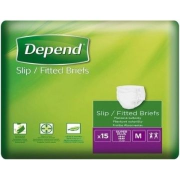 DEPEND Slip SUPER PLUS M 1×15 buc, scutece respirabile
