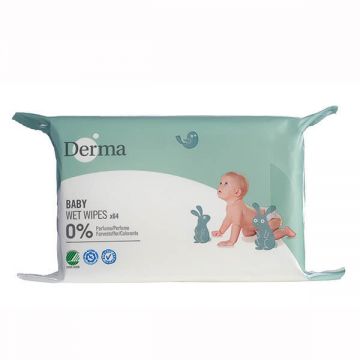 Derma Eco Baby, șervețele umede, 64 buc