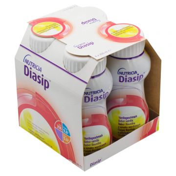 Diasip, preparat nutritiv pentru diabetici, aromă de vanilie, 4 x 200 ml