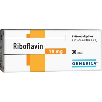 GENERICA Riboflavină 10 mg 1×30 tbl, supliment alimentar