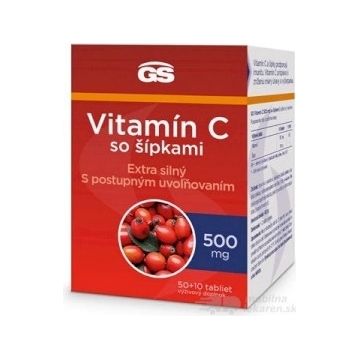 GS Vitamina C500 cu șolduri de trandafir, 50+10 comprimate 1×60 tbl, supliment alimentar