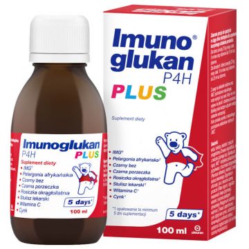 Imunoglukan P4H Plus, sirop pentru copii peste 3 ani și adulți, 100 ml, Pleuran