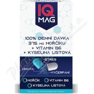 IQ MAG magneziu 375 mg + B6 + acid folic 1×60 buc, supliment alimentar