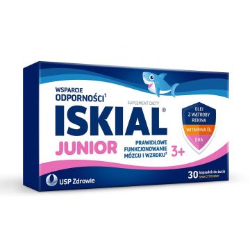 Iskial Junior, peste 3 ani, aromă de lămâie, 30 capsule de mestecat
