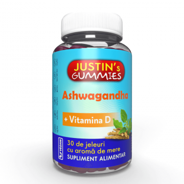 Jeleuri Ashwagandha + Vitamina D Justins, 30 bucati, Justin Pharma