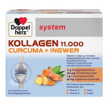 Kollagen 11000 Plus Curcuma + Ghimbir, 30 flacoane, Doppelherz