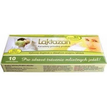 LAKTAZAN comprimate 1×10 tbl, enzimă lactază cu aromă de mentă