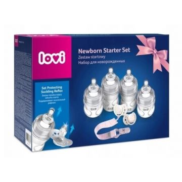 Lovi layette set 4 biberoane + 2 tetine + panglică Baby Shower Girl 0359