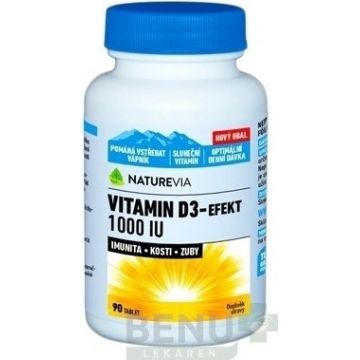 NATUREVIA VITAMIN D3 EFFECT 1000 U.I. 1×90 buc, supliment alimentar