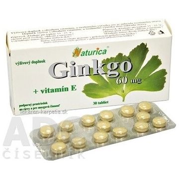 Naturica GINKGO 60 mg + vitamina E 1×30 tbl, supliment alimentar