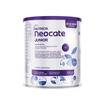 Neocate Junior, pentru copii cu alergie la proteina laptelui de vacă și intoleranță complexă, după 1 an, aromă neutră, 400 g