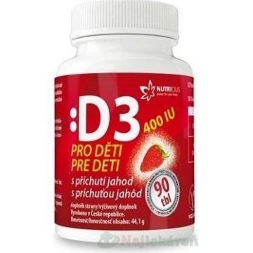 NUTRICIUS Vitamina D3 pentru copii 400 UI 1×90 buc, vitamine