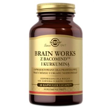Solgar Brain Works cu bacomind și curcumină, 60 capsule