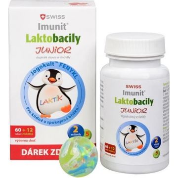 SWISS Lactobacilli JUNIOR Immunit + vitamina D3 60+12 tbl.+ cadou 1×72 tbl, vitamine