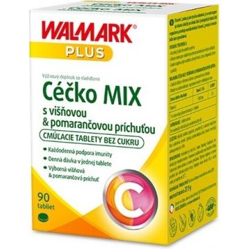WALMARK Céčko MIX 1×90 tbl, vitamina C, (portocale + cireșe)