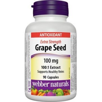 WEBBER NATURALS Semințe de struguri Extra Strong 100 mg 1×90 cps, supliment alimentar