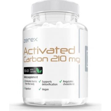 ZEREX Cărbune activat 1×90 cps, supliment alimentar