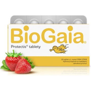 BioGaia ProTectis 1×10 buc, comprimate masticabile - aromă de căpșuni