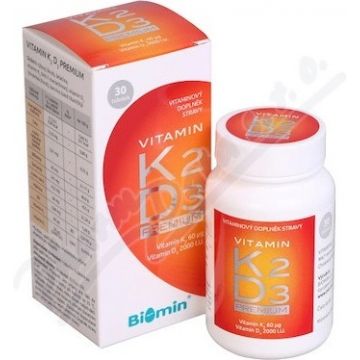 Biomin VITAMINA K2 D3 PREMIUM 2000 U.I. 1x30 cps, supliment alimentar