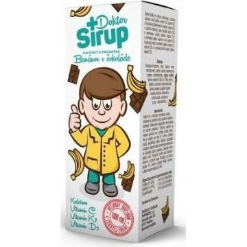Doctor Syrup sirop de calciu 1×100 ml, aromă de ciocolată și banane