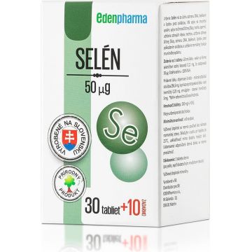 EDENPharma SELEN 50 μg 1×40 tbl, supliment alimentar