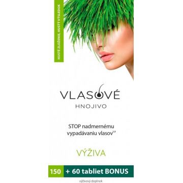 Fertilizator pentru păr 150+60 tbl. 1×150 + 60 tbl, supliment nutritiv